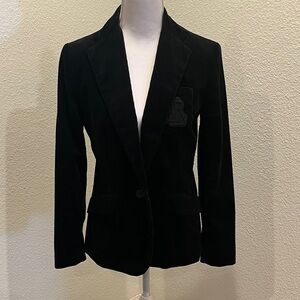 Lauren Ralph Lauren bullion-patch corduroy blazer single button silhouette
